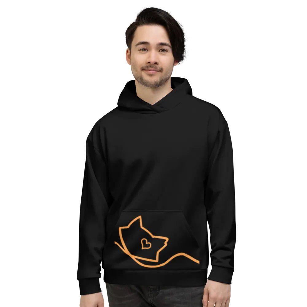 Mellow Ribbon Hoodie (black+orange) product image (3)