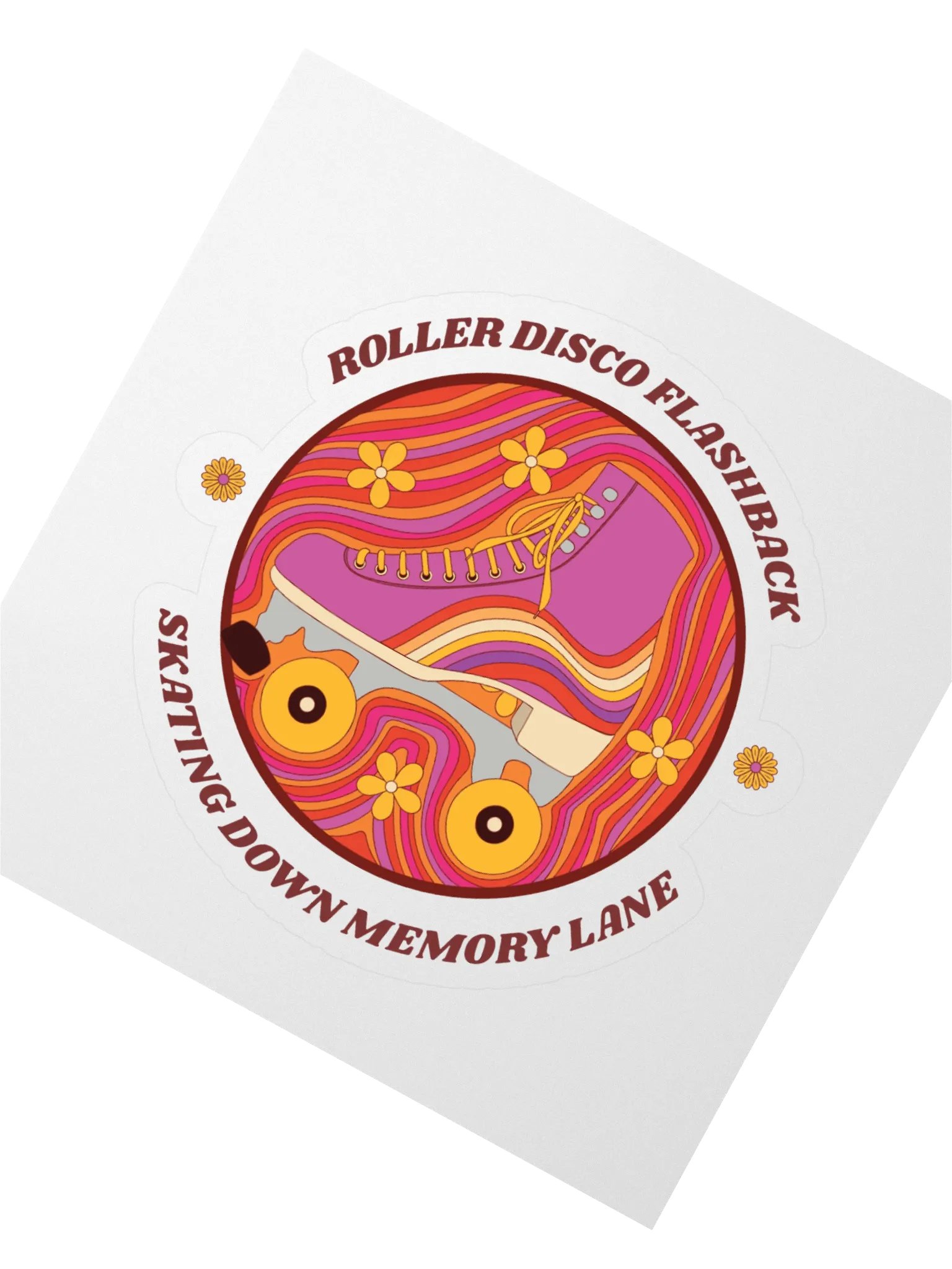 Retro Roller Skate Dream Kiss Cut Sticker product image (2)