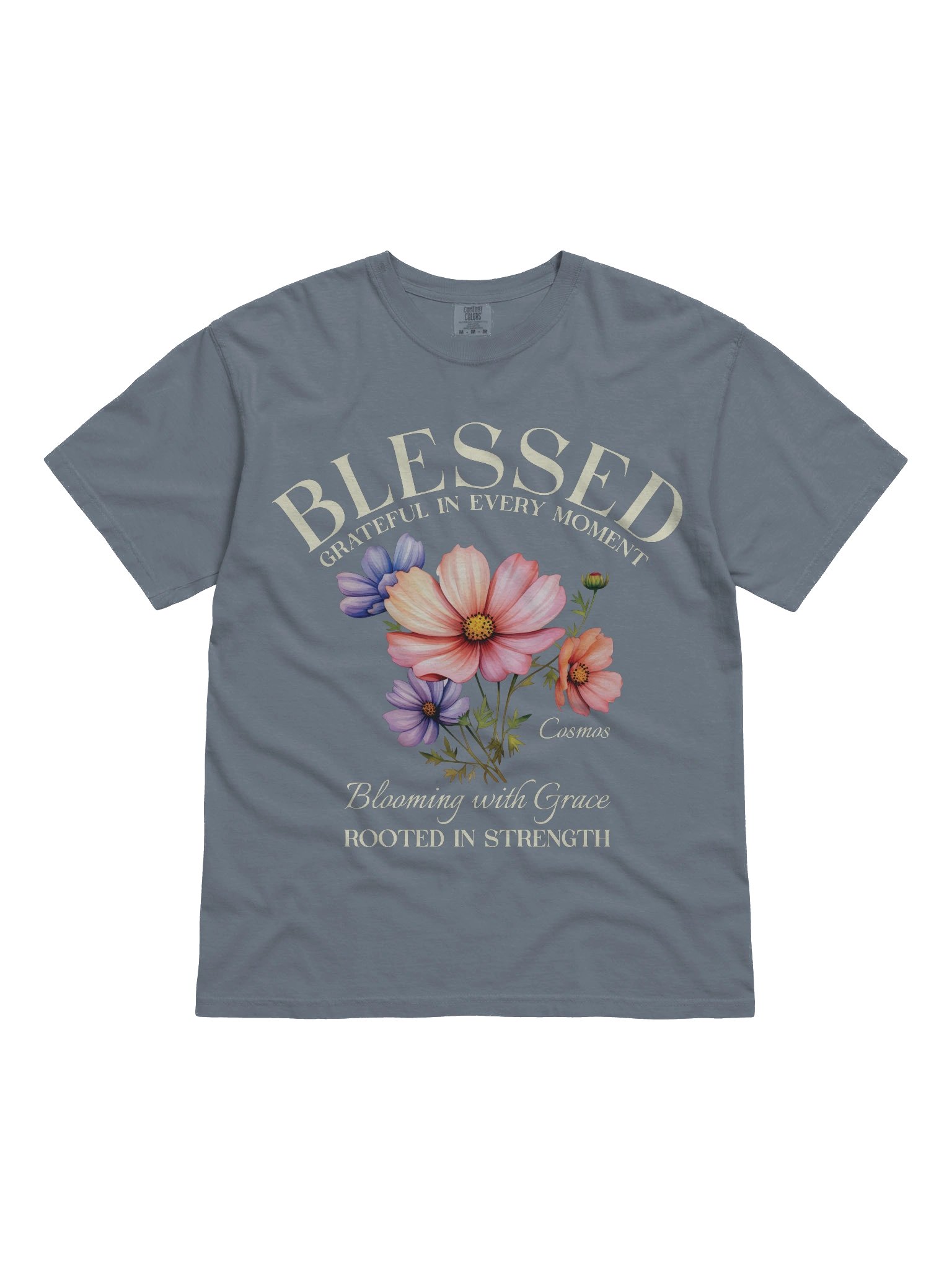 October Blessed Cosmos Flower Shirt – Blooming with Grace, Rooted in Strength Graphic Tee product image (4)