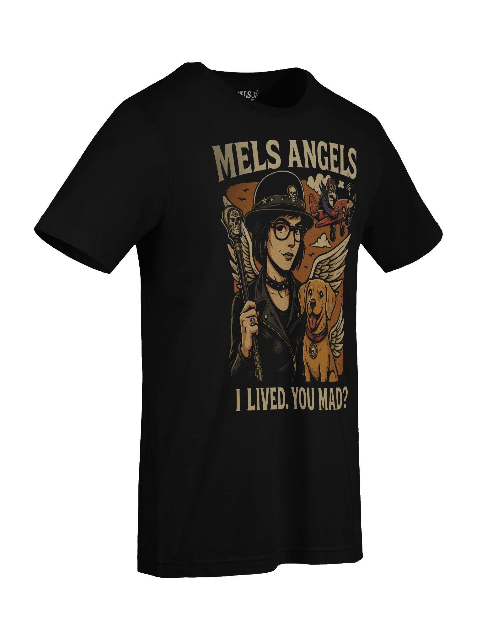 Original design- Mel’s Angels “I Lived. You Mad?” T-Shirt – Bella+Canvas Unisex Graphic Tee, Road-Worn Survivor Series product image (4)