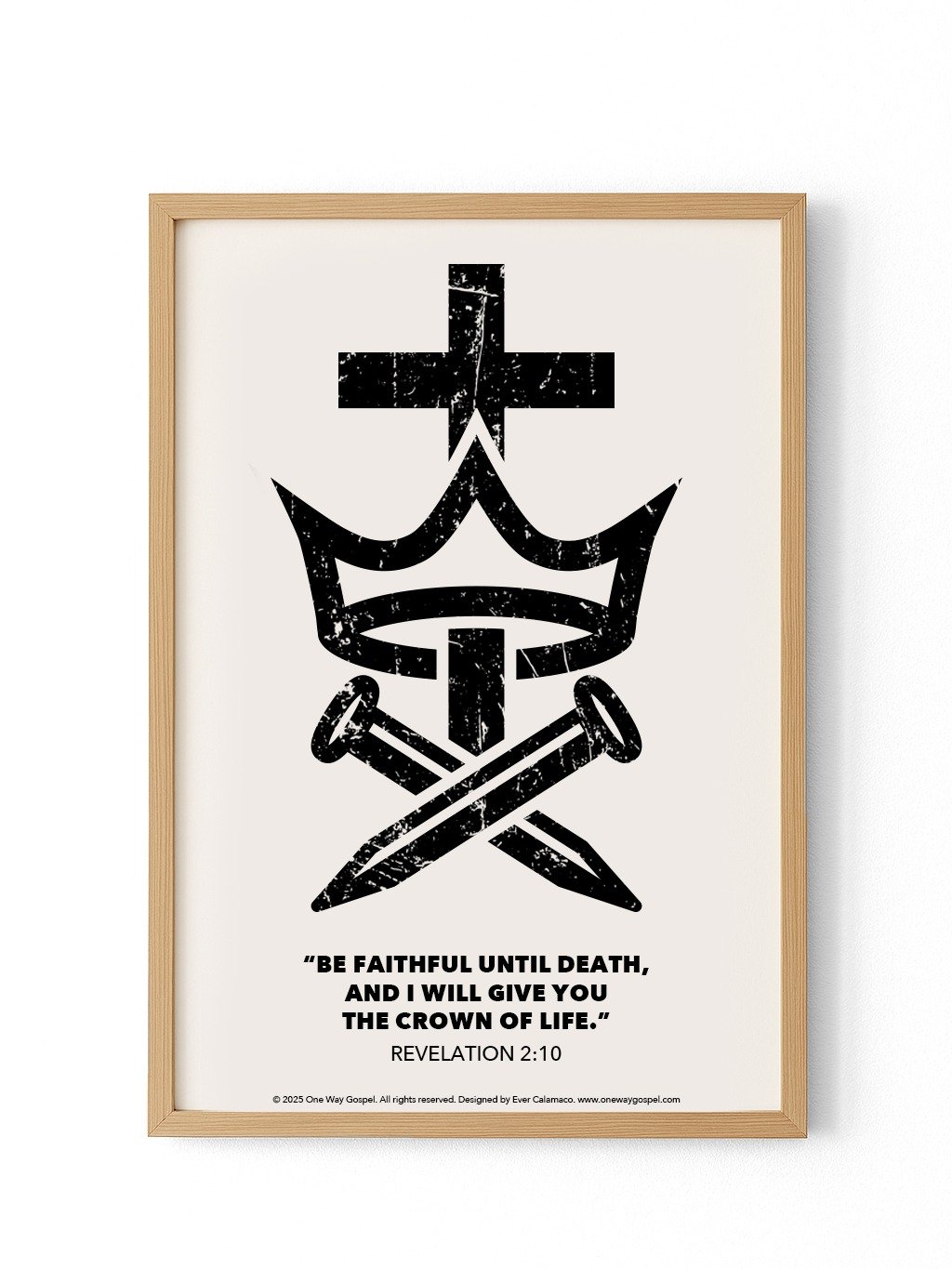 Cross, Crown, and Nails Christian Poster – Revelation 2:10 “Be Faithful Until Death” product image (21)