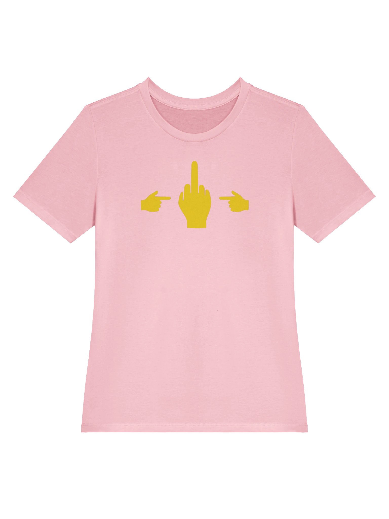 No Middle Finger Point ShopCo Yellow Women’s Pink Tee product image (3)