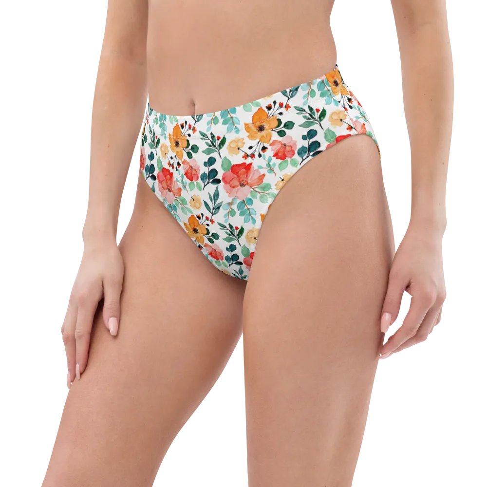 Watercolour Floral Pattern High Waisted Bikini Bottom product image (7)