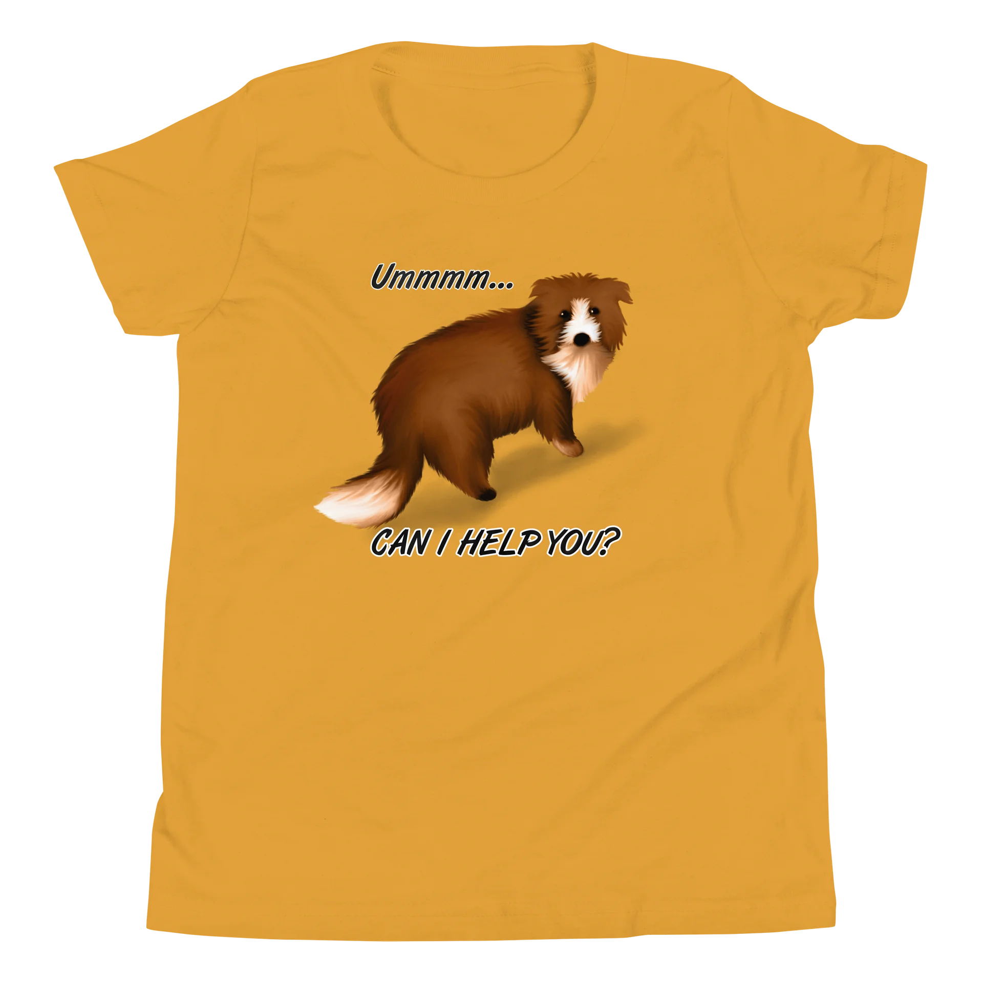 Dog "Ummm... Can I Help You?" T-Shirt. Youth Short Sleeve T-Shirt - Bella+Canvas product image (1)