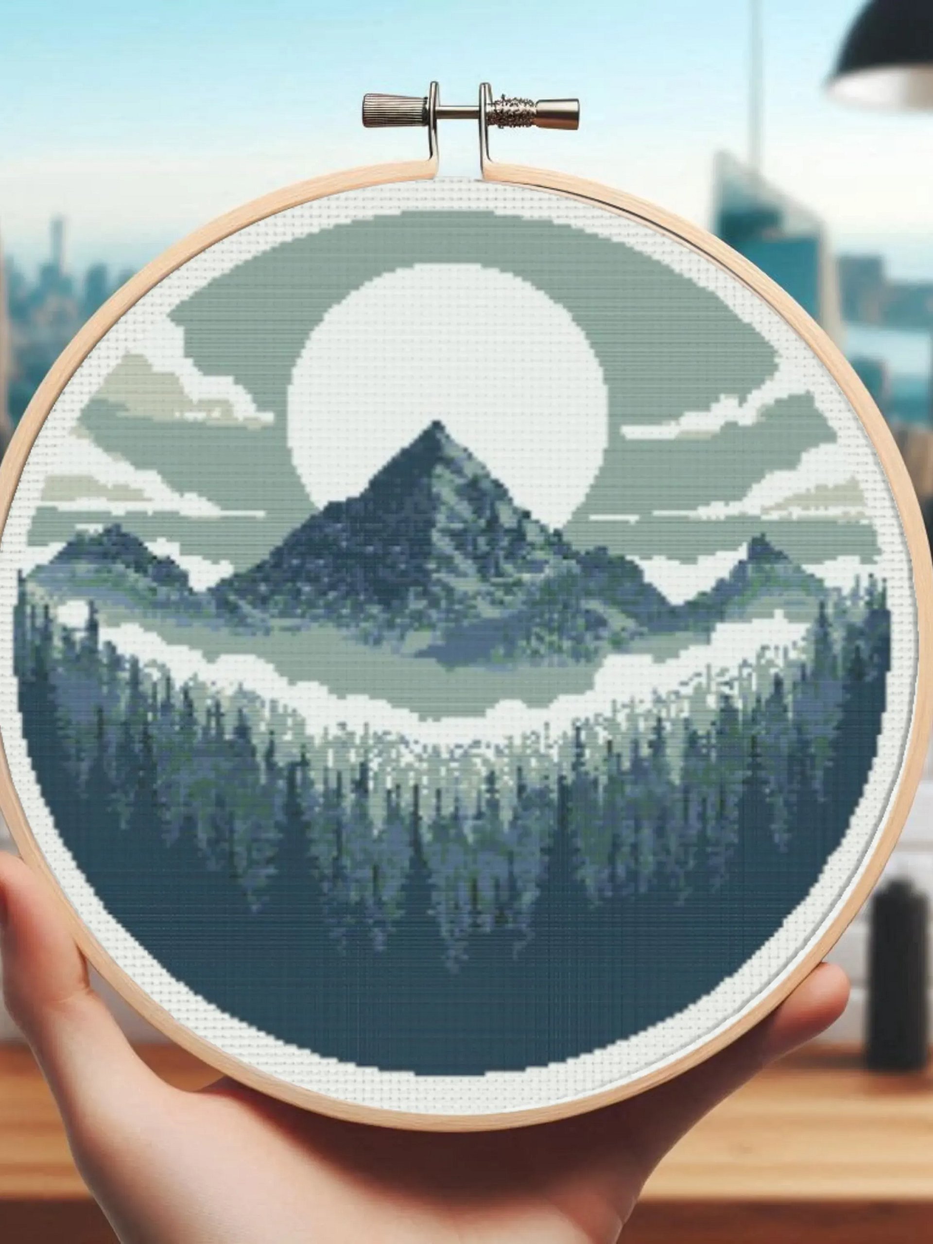 Scenic Mountain Cross Stitch Pattern product image (6)