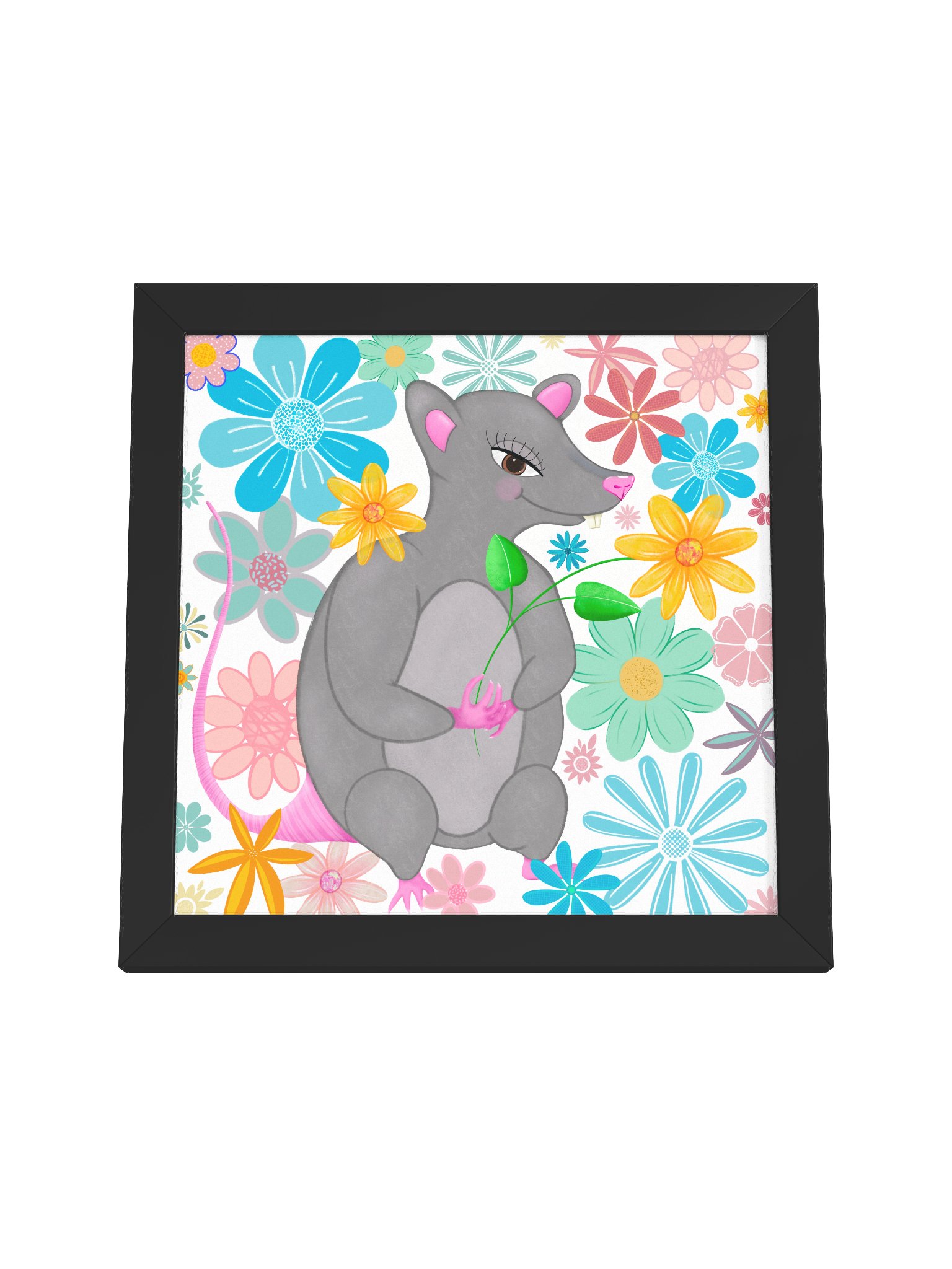 Floral Mouse Whimsy Framed Poster product image (3)