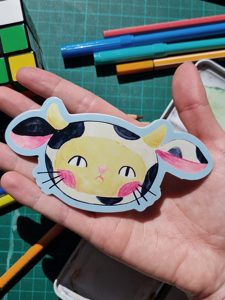 Cat Cow Costume Vinyl Sticker product image (1)