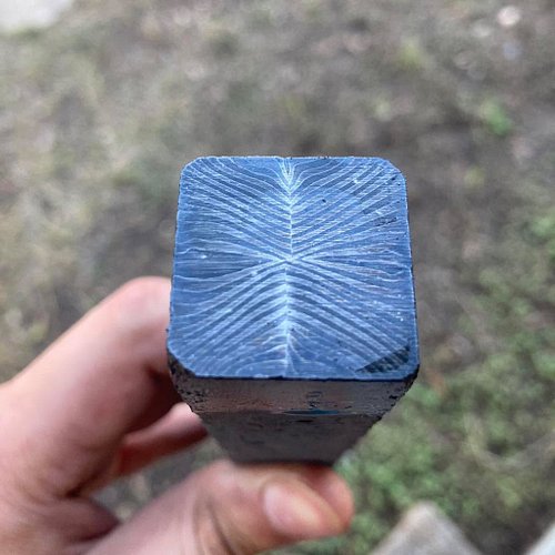 Here’s the second bar done on my big mosaic Damascus project