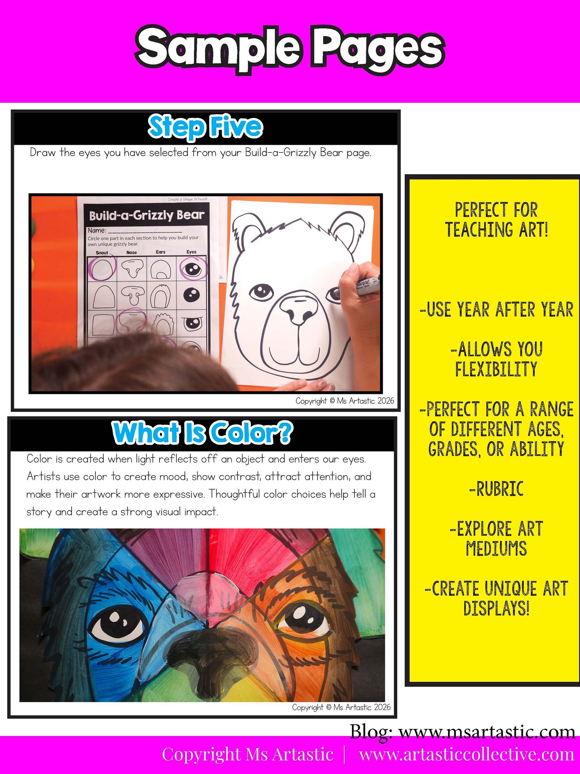 Color Wheel Art Lesson Element of Art Color 5th Grade Color Wheel Art Project product image (7)