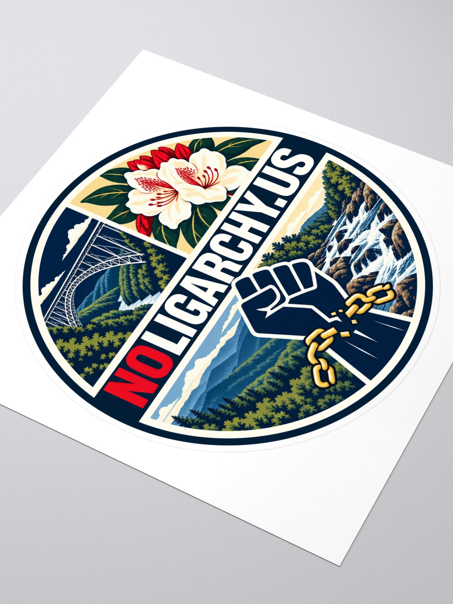 West Virginia NOLIGARCHY.US sticker product image (3)