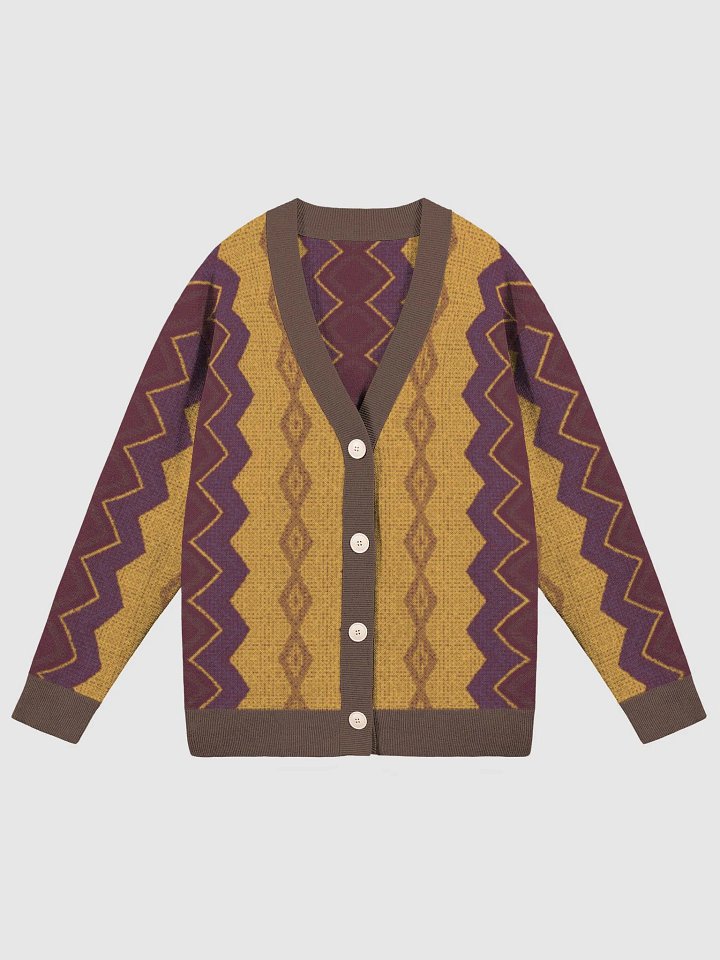 Zigzag Chic Jacquard Knit Cardigan product image (1)