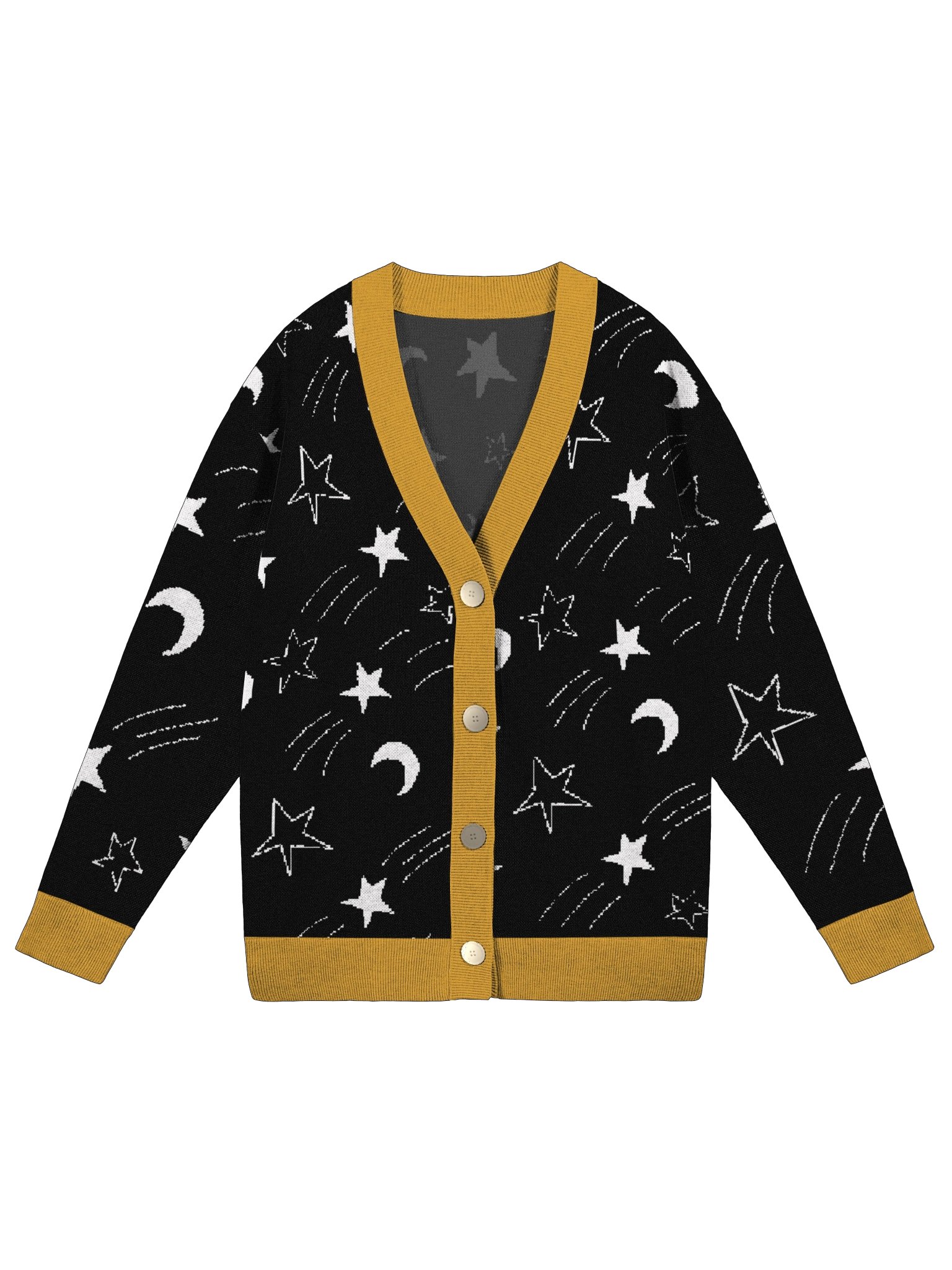 Out of This World Yellow Unisex Knitted Cardigan product image (1)