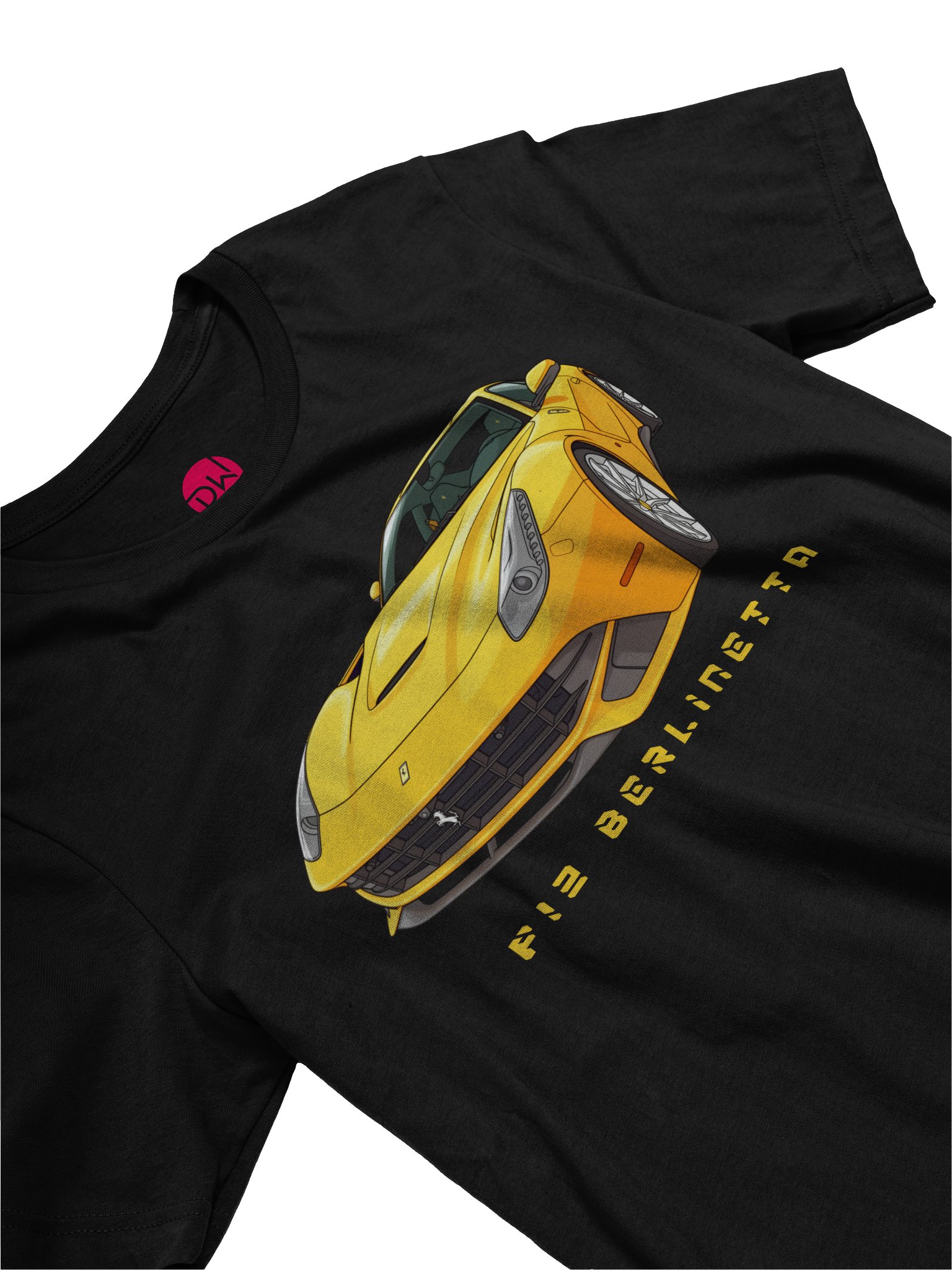 Yellow Ferrari F12 Berlinetta Shirt (Retro, Sketch, Silhouette) product image (23)