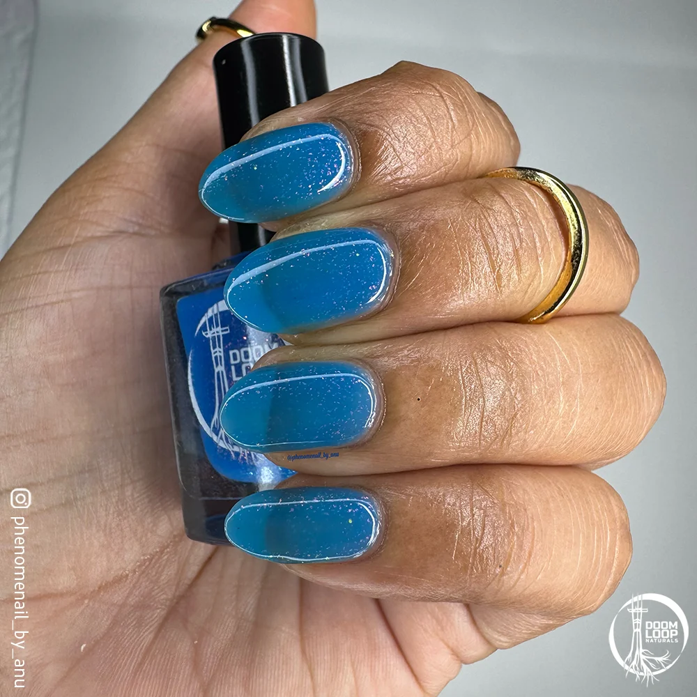 TELEOLOGISM - Neon Blue Shifting Pink Microflake Jelly Nail Polish product image (4)