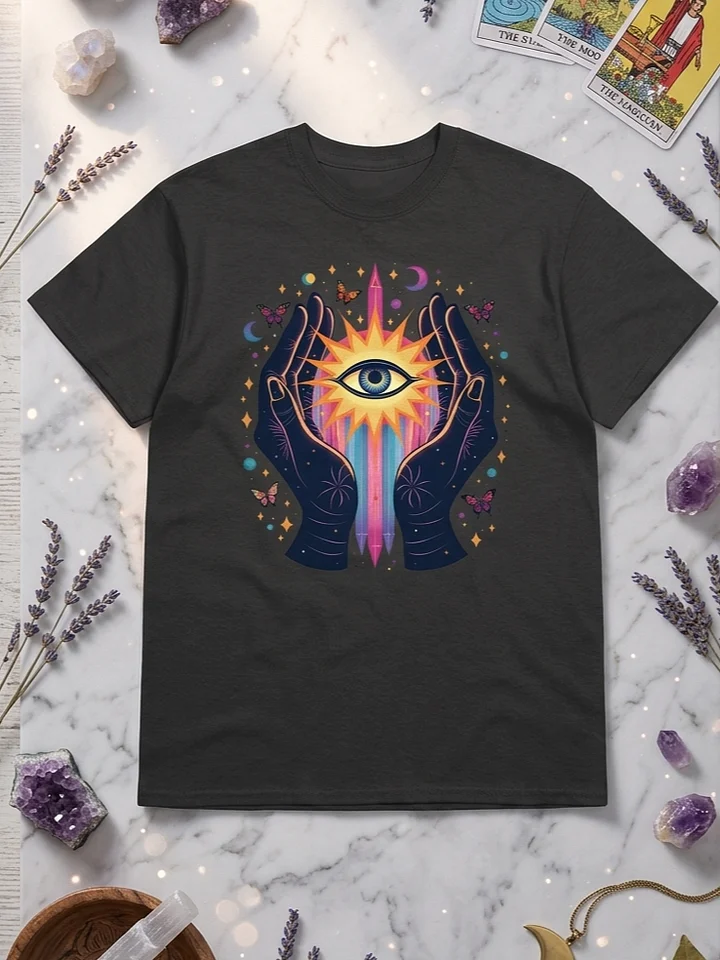 Cosmic Hands with Radiant Third Eye and Butterflies product image (1)
