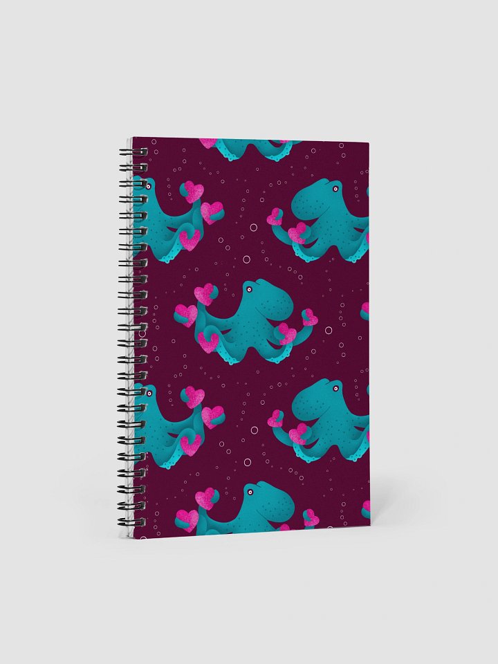 Octopus and Hearts Spiral Notebook product image (1)