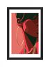 MONA No. 3 FRAMED | Black Woman Wall Art | Gold Hoop Earring Print, Crimson &amp; Gold