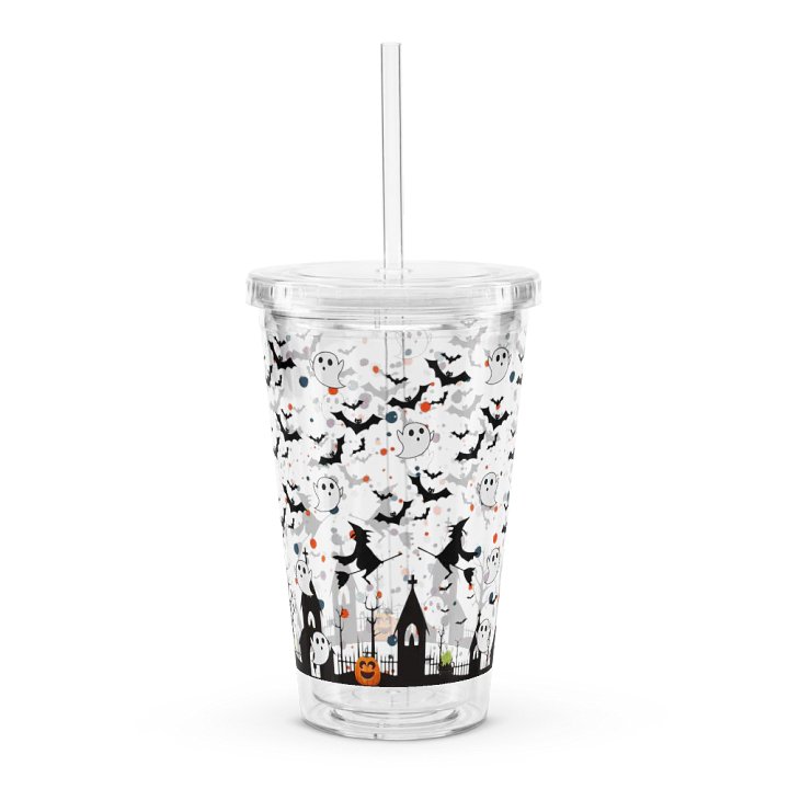 Whimsical Halloween Scene: 16 oz Double Wall Tumbler product image (2)