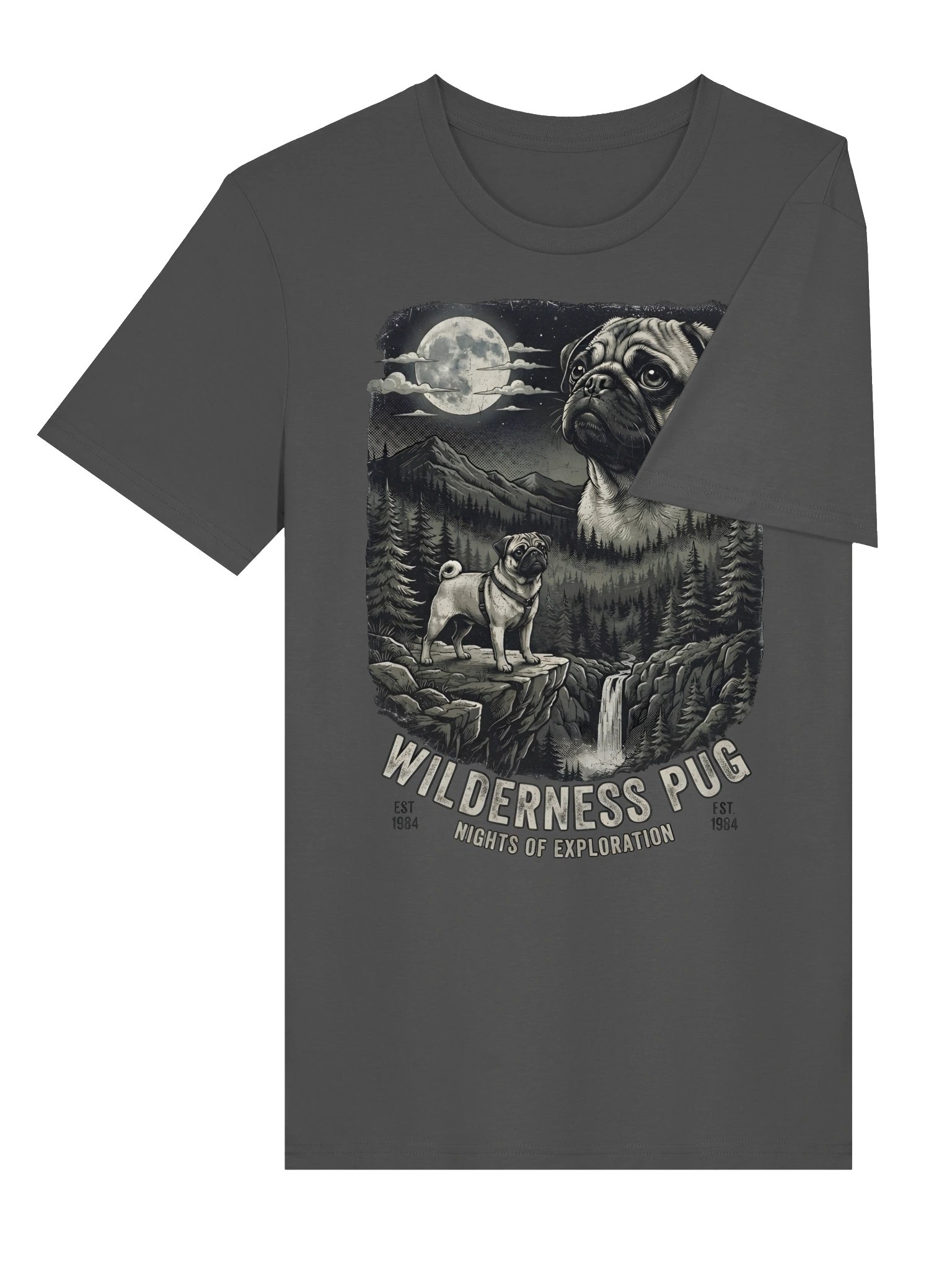 Pug Moon Vintage T-Shirt product image (5)