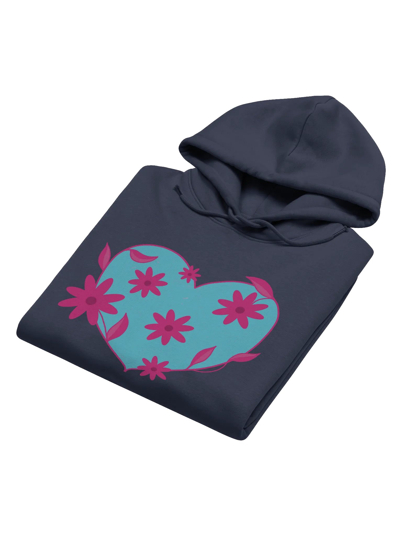Turquoise Floral Heart Eco Hoodie product image (7)