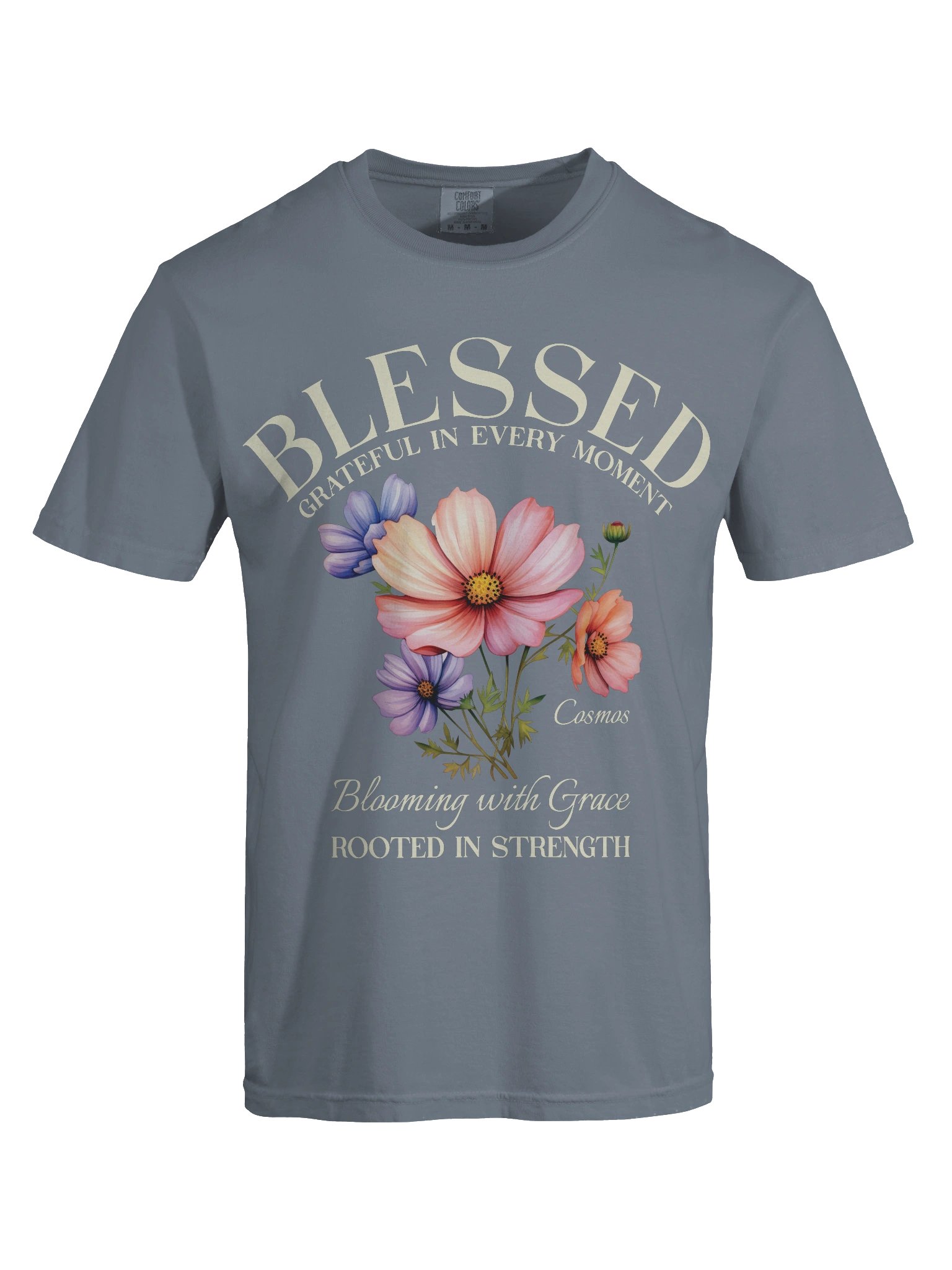 October Blessed Cosmos Flower Shirt – Blooming with Grace, Rooted in Strength Graphic Tee product image (8)
