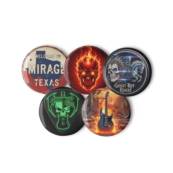 Collectable Ghost Riff Rider Design Buttons product image (2)