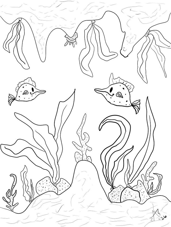 An Ocean of fish coloring page 2026 product image (1)