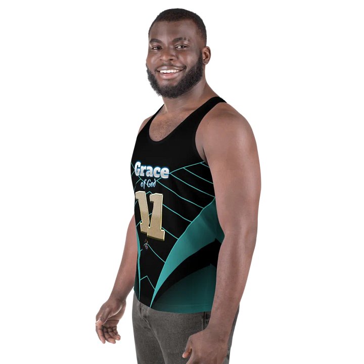 Black and Light Green Grace of God Men's Tank-top product image (2)