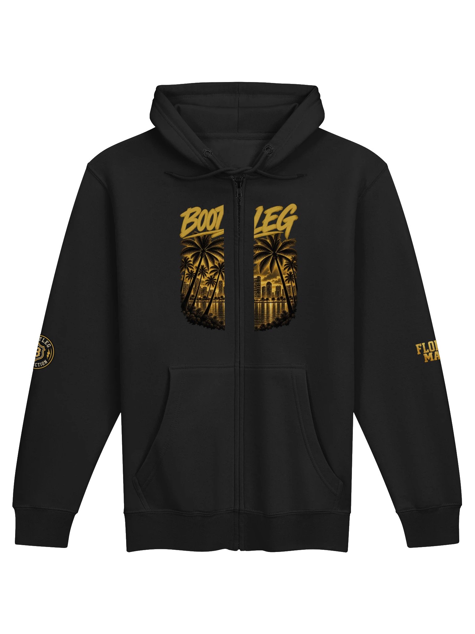 BOOTLEG Letterman Design Zip-Up Hoodie product image (1)