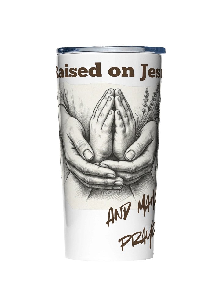 "Raised on Jesus & Mama’s Prayers" Christian 20oz Travel Tumbler product image (1)