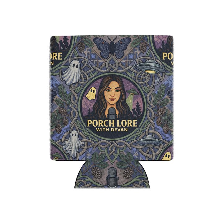 PORCH LORE DEVAN PERIWINKLE MOTH COOZIE CAN COOLER product image (1)