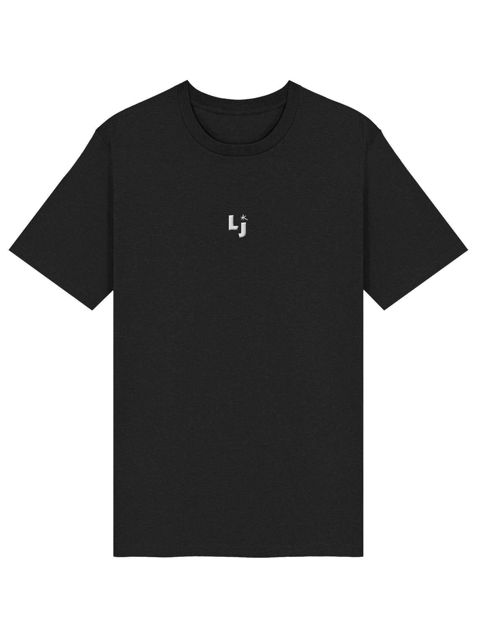 LJ Embroidered Fitted T-Shirt in Black product image (3)