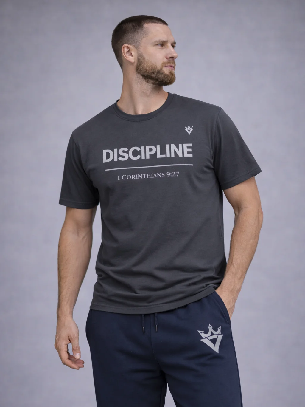 DISCIPLINE Christian T-Shirt | 1 Corinthians 9:27 product image (2)
