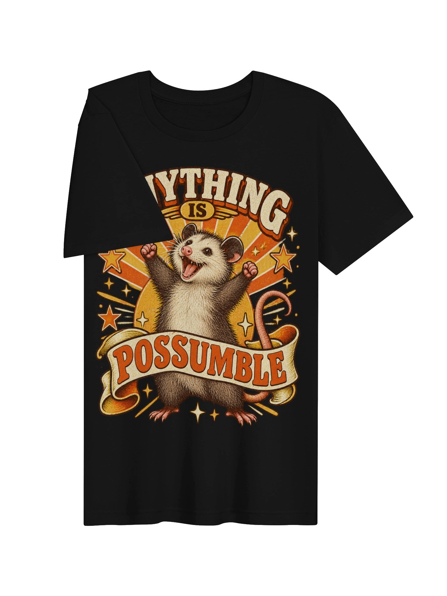 Anything is Possumble — Retro Motivational Possum Graphic Tee product image (3)