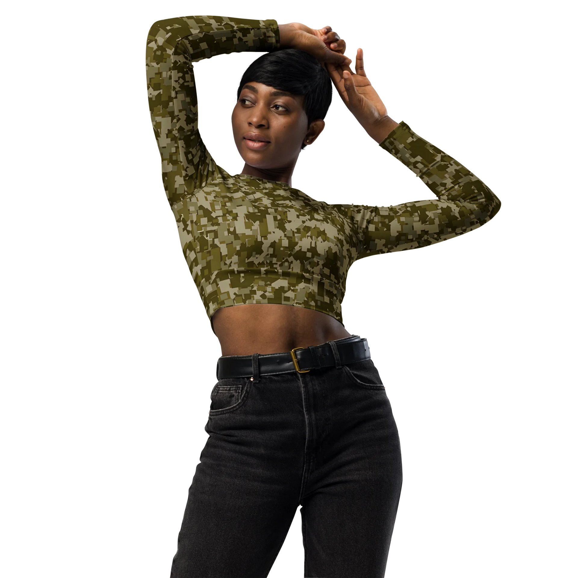 Pixelated Forest All-Over Print Crop Top product image (3)