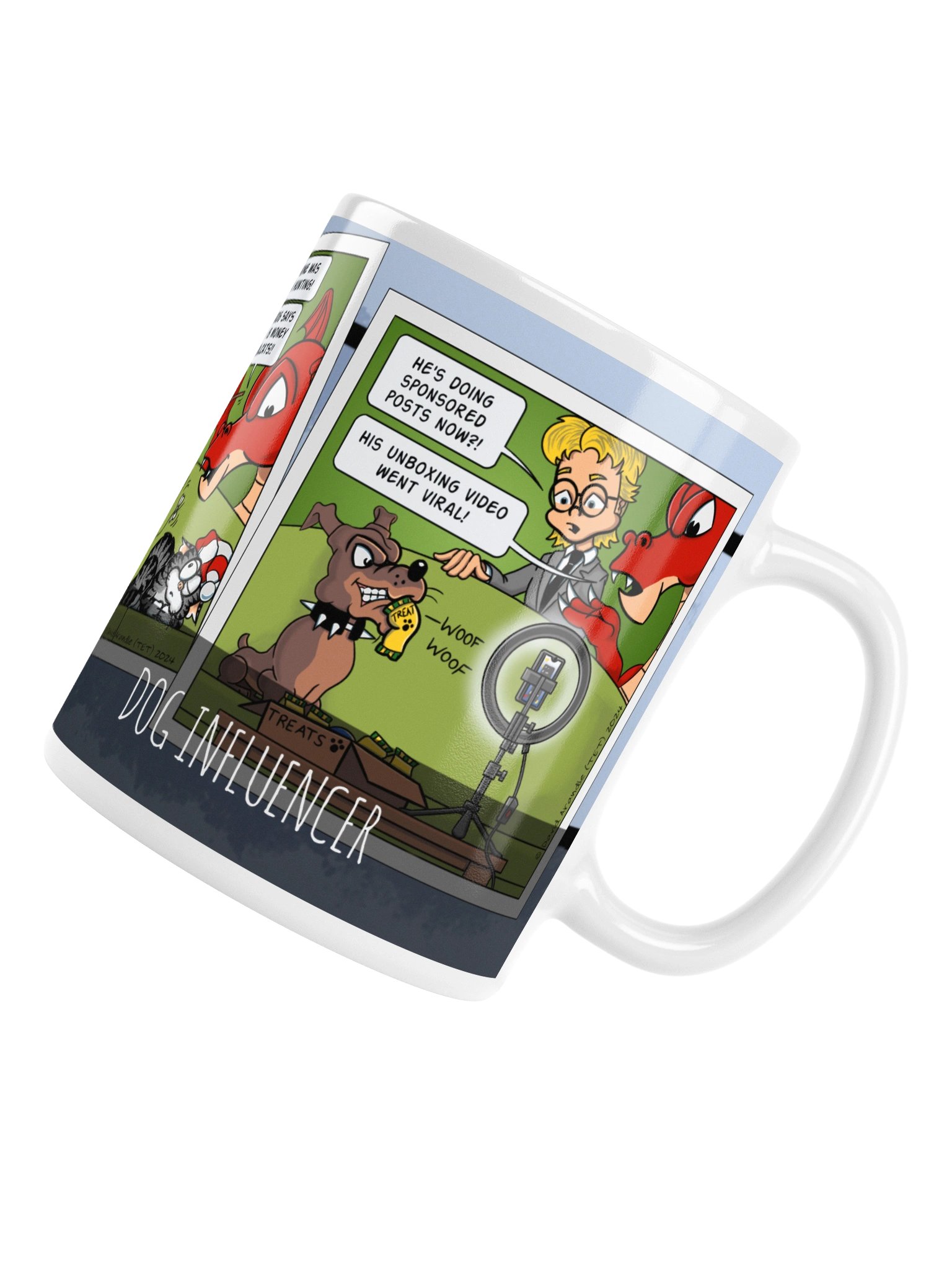 Resident Dragon Comic Dog Influencer Three-Panel Mug product image (6)