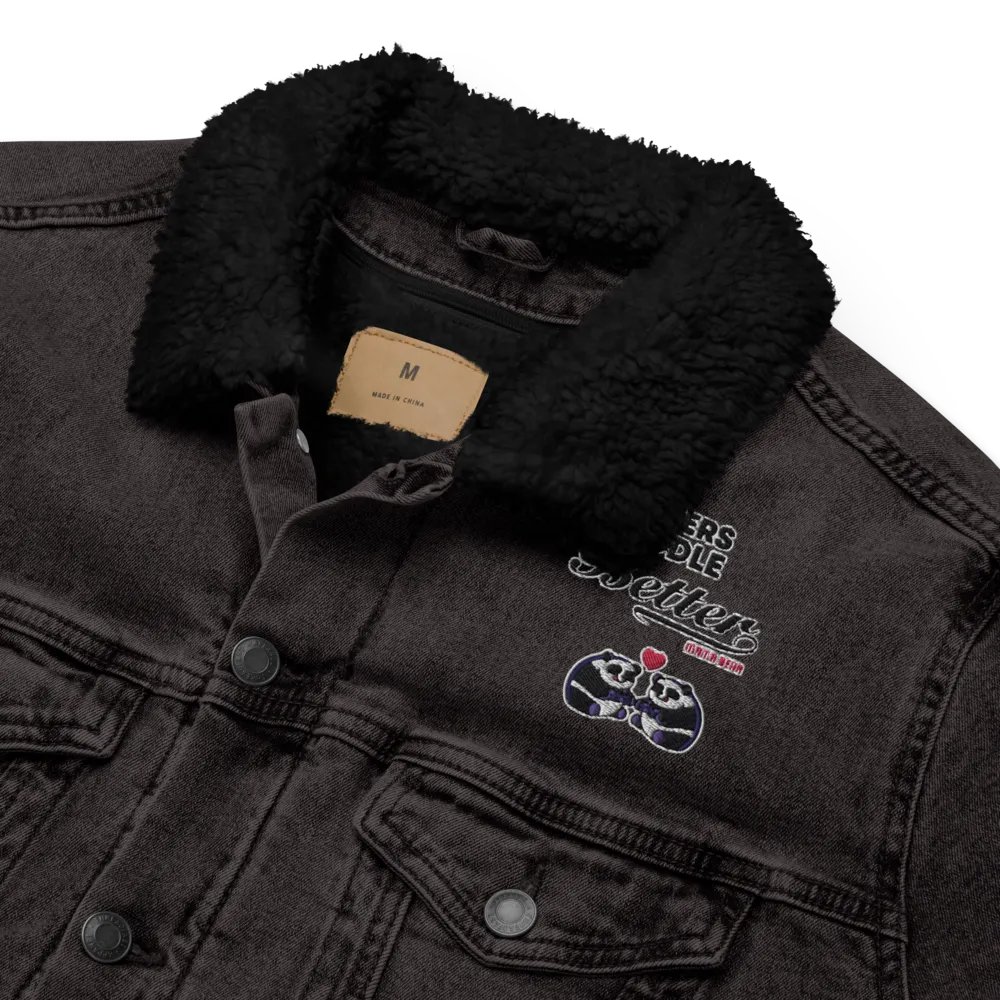 Gamers Cuddle Better Sherpa Denim Jacket product image (6)