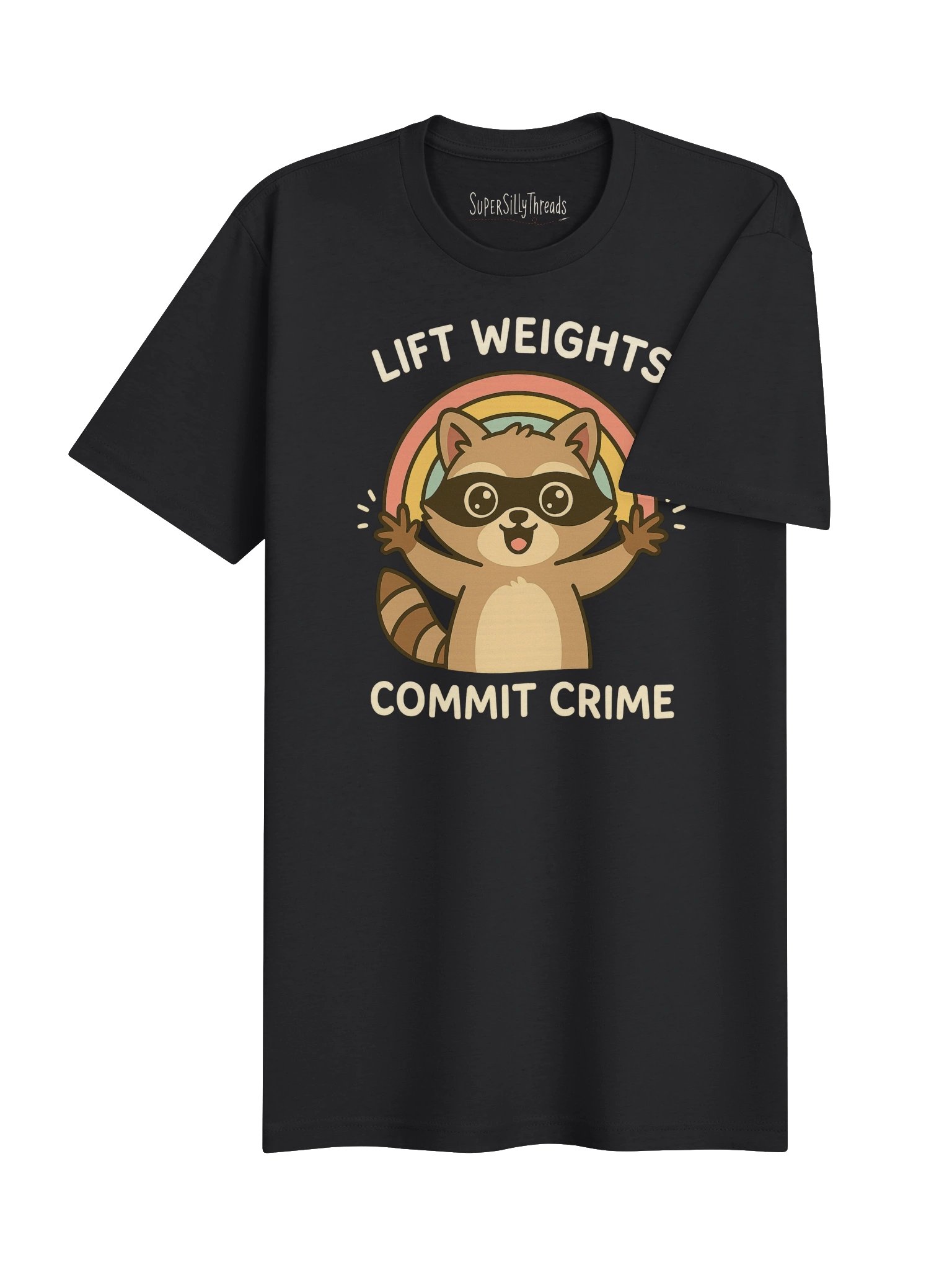 Lift Weights, Commit Crime Raccoon Tee product image (12)