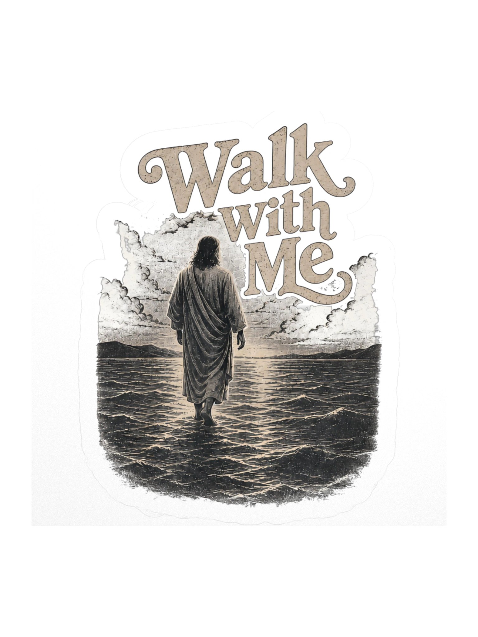 Walk with Me - Jesus Kiss Cut Sticker product image (2)