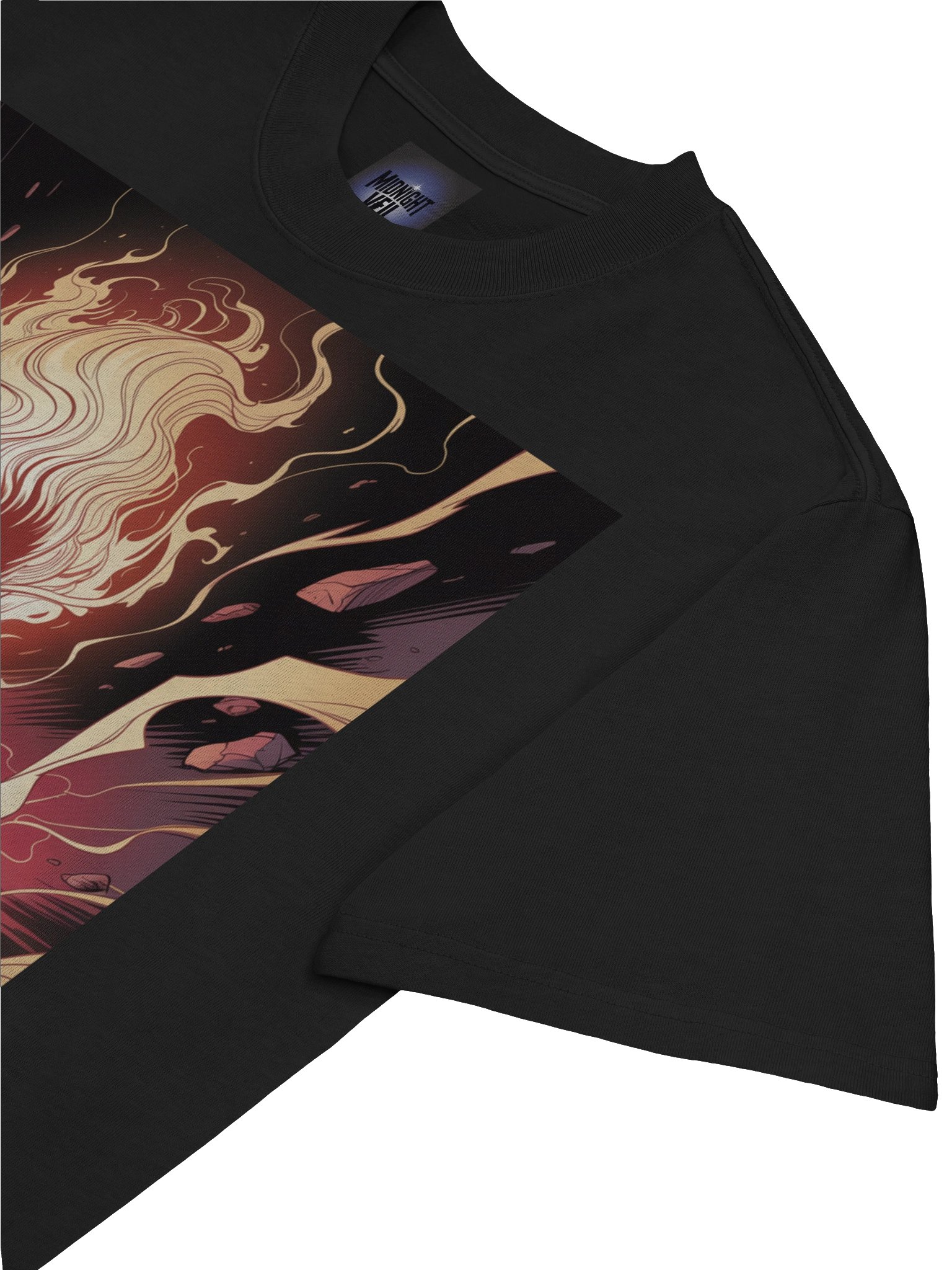 Dark Phoenix Flame Fury Oversized Faded T-Shirt – Cosmic Wing Eclipse product image (7)