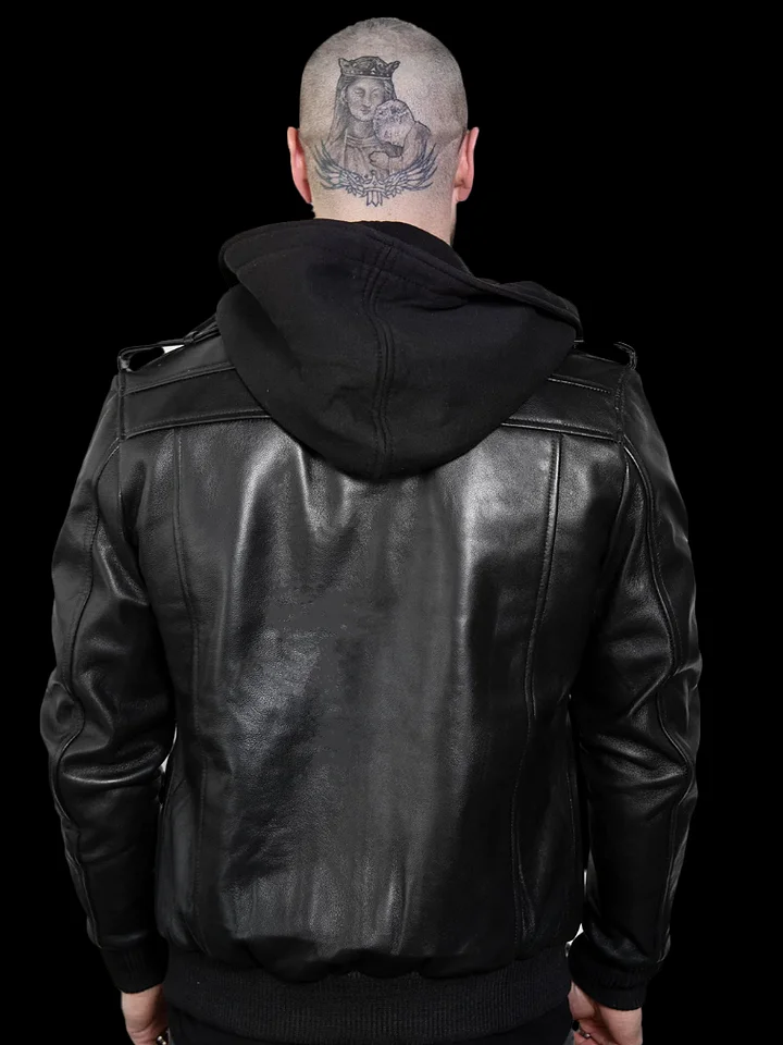 Mens Onyx Leather Moto Jacket product image (2)