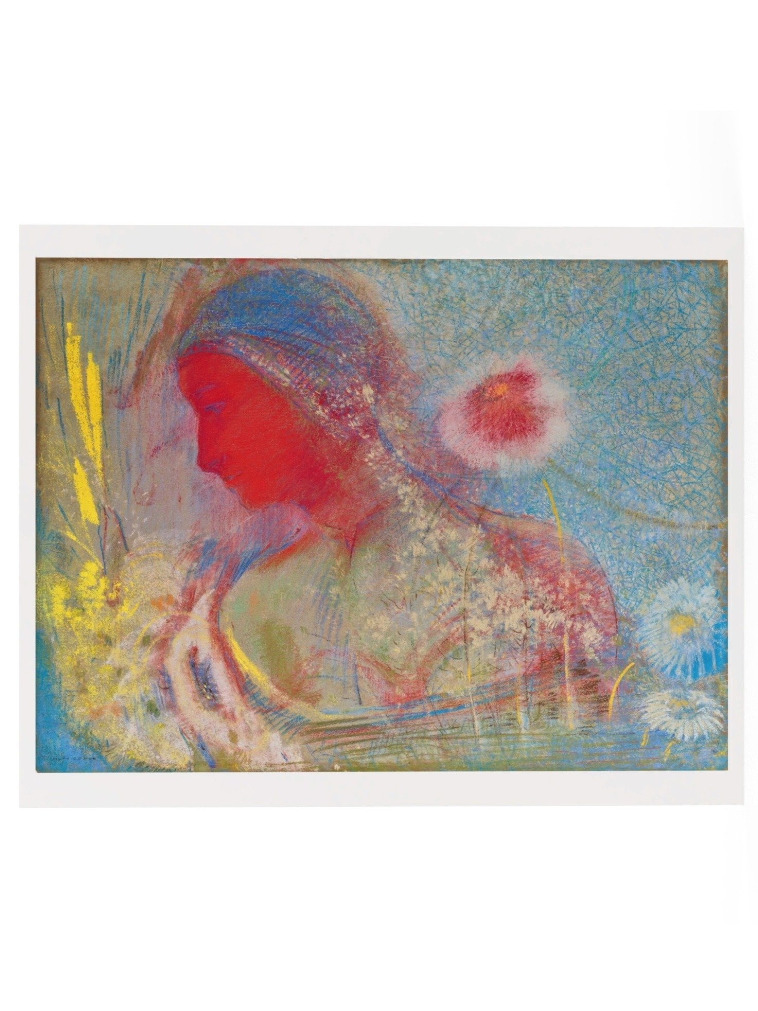 Odilon Redon - Tete de Femme rouge - Art Print Poster product image (1)