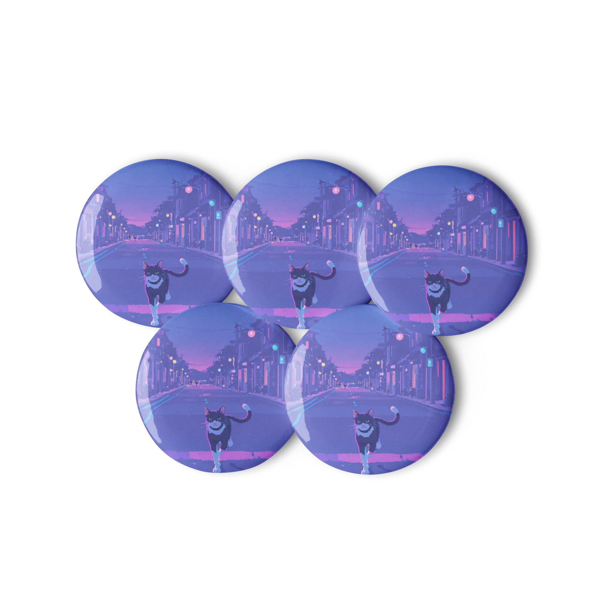 Dusk Dawn Cat Collection - Pin Buttons Set product image (3)