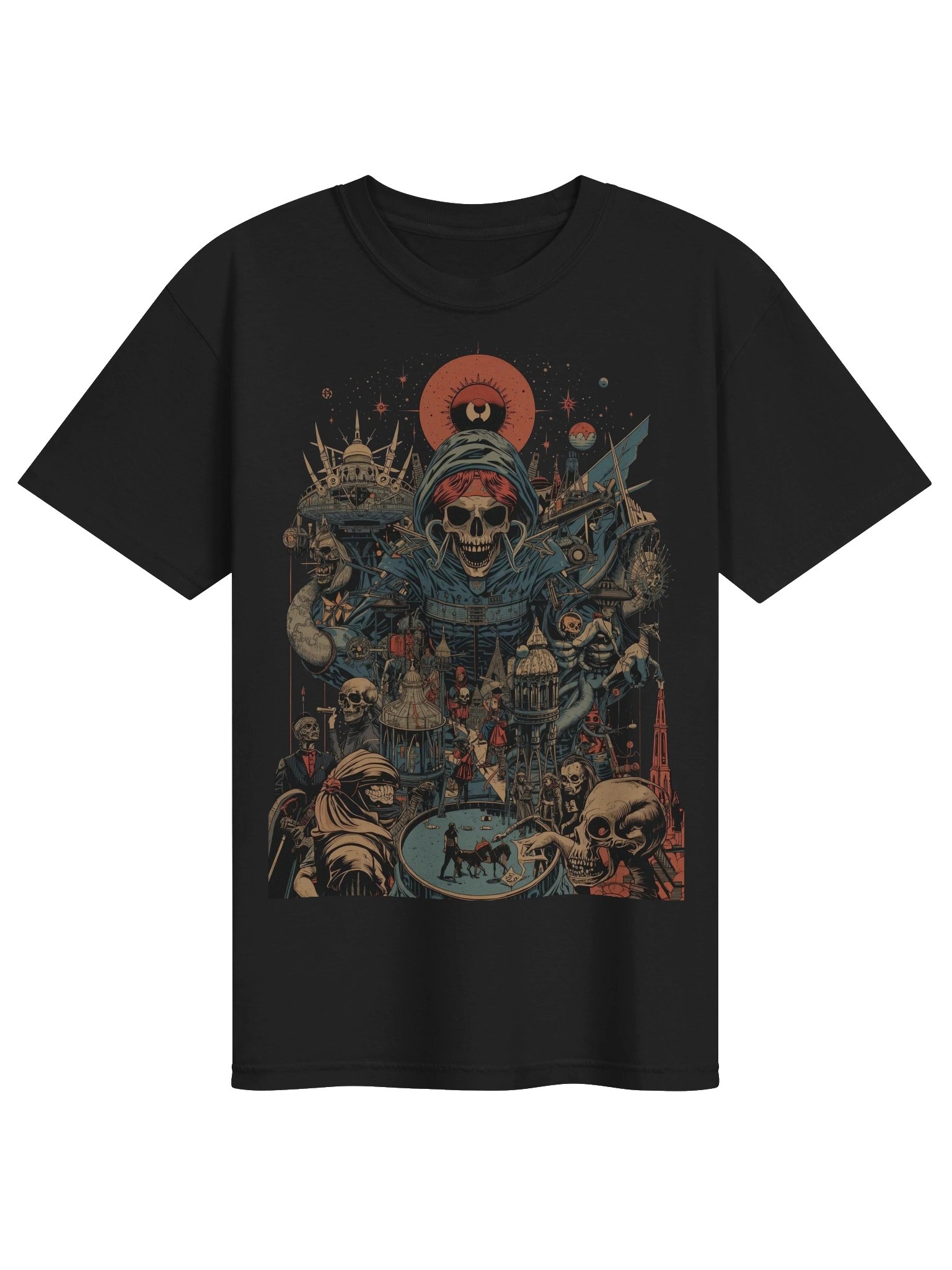 Crimson Sun Skullscape Heavyweight T-Shirt product image (1)
