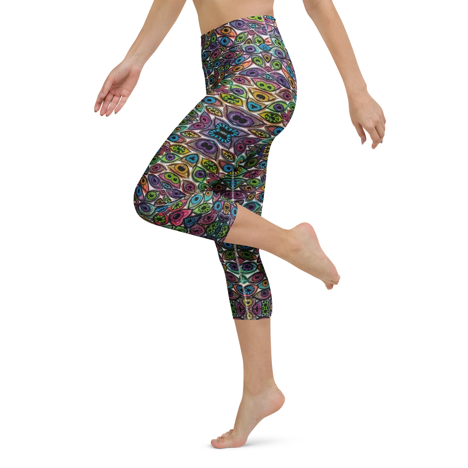 Psychedelic Eyes Yoga Capri Leggings | Eye See You Too product image (5)