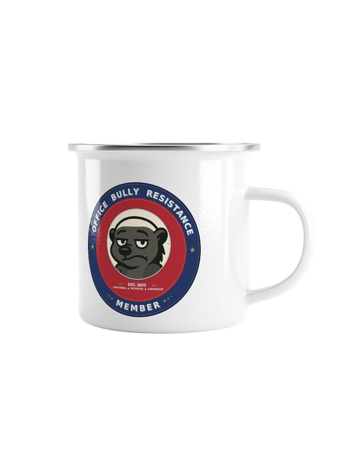 Office Bully Resistance Enamel Camp Mug: Funny Anti-Corporate Coffee Mug product image (1)