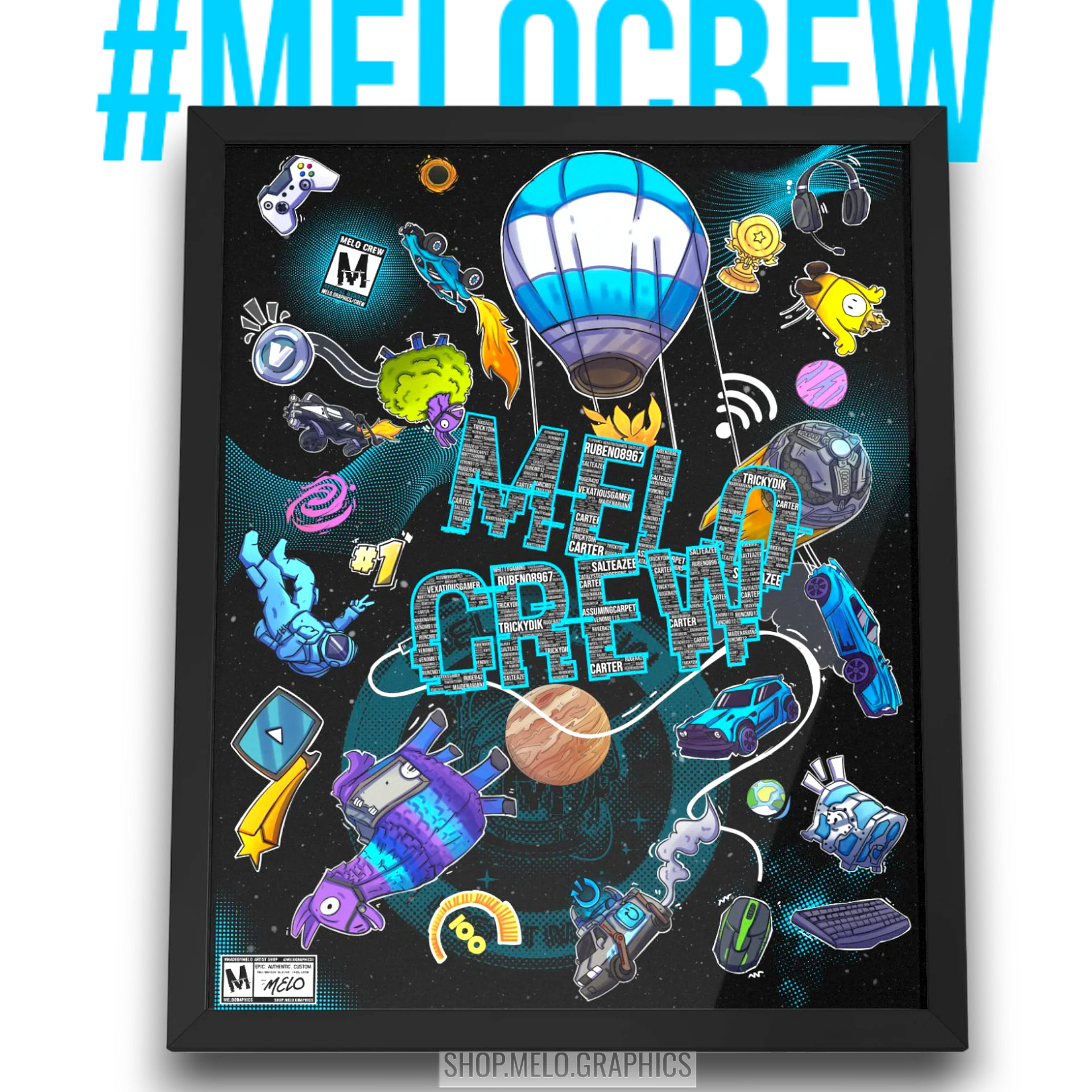 #MELOtober 2024 Personalized MELO CREW Chaos - Framed Poster | #MadeByMELO product image (2)