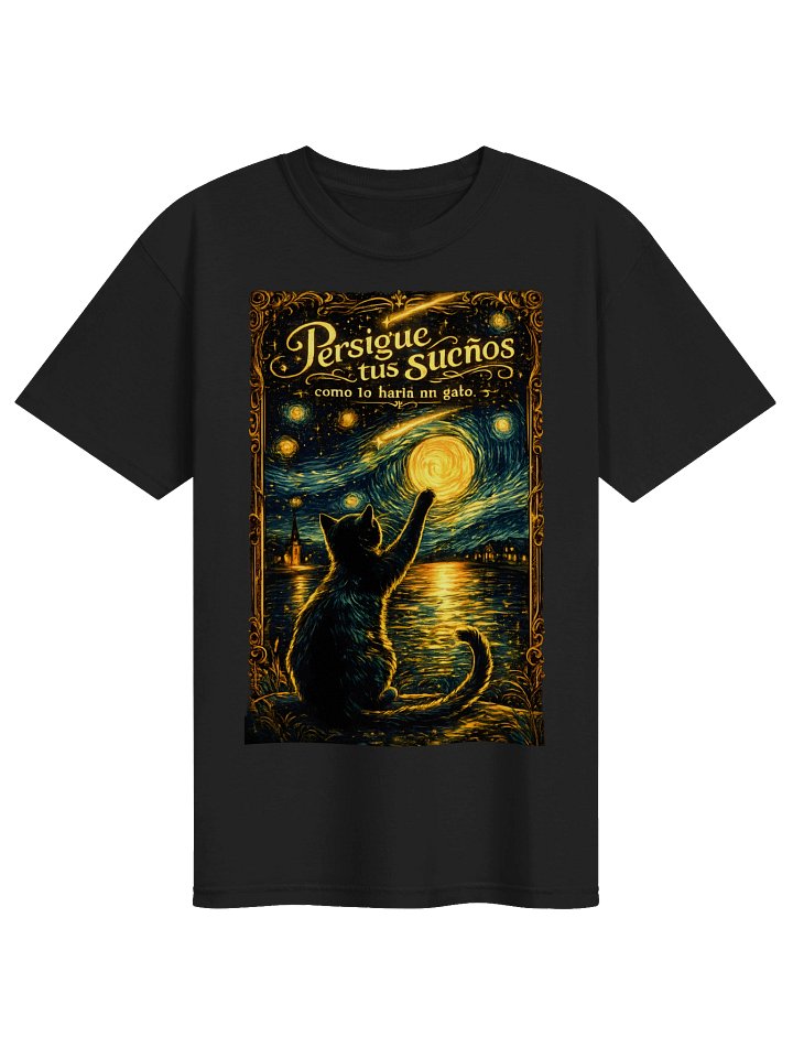 Camiseta "Gato Noche Estrellada" – Arte Inspirado en Van Gogh product image (1)