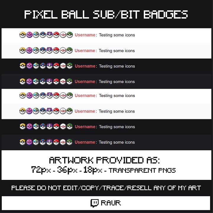 Twitch Pixel PBs - Sub/Bit Badges product image (2)