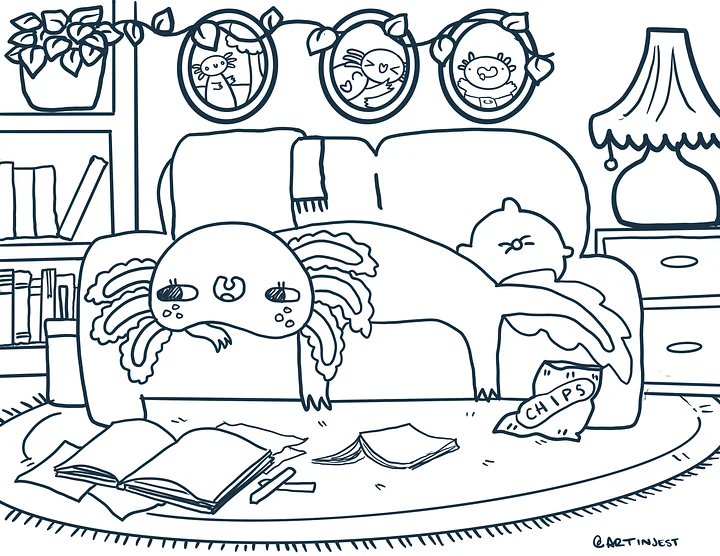 Axolotl Colouring Page product image (1)